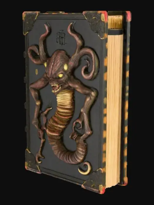 3D model for High detail, embossed, creepy, monster book