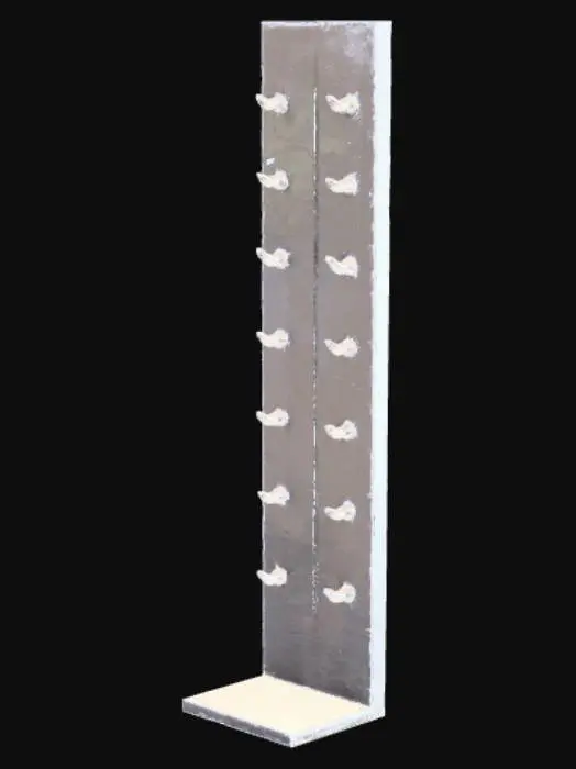 3D model for High detail, tall peg board stand. Containing 10 pegs.