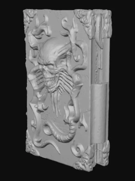 3D model for High detail, embossed, creepy, monster book