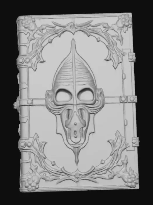 3D model for High detail, embossed, creepy, monster book