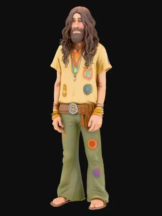 3D model for High detail, hippie guy