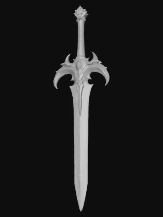 3D model for High detail, magical, high detailed weapon, with monster crest.