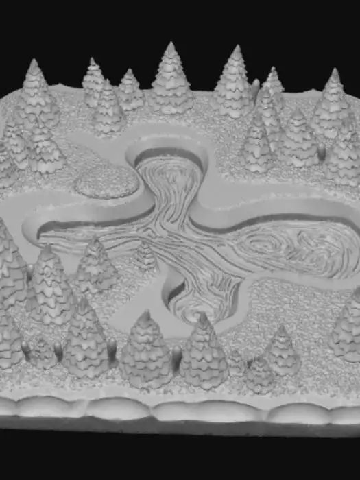 3D model for High detail, gameboard, with embossed features.