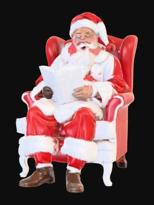 3D model for High detail, santa reading his naughty and nice list.