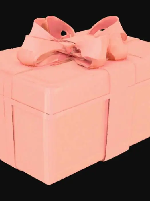 3D model for High detail, square container, with a seperated square lid, with a bow on it.