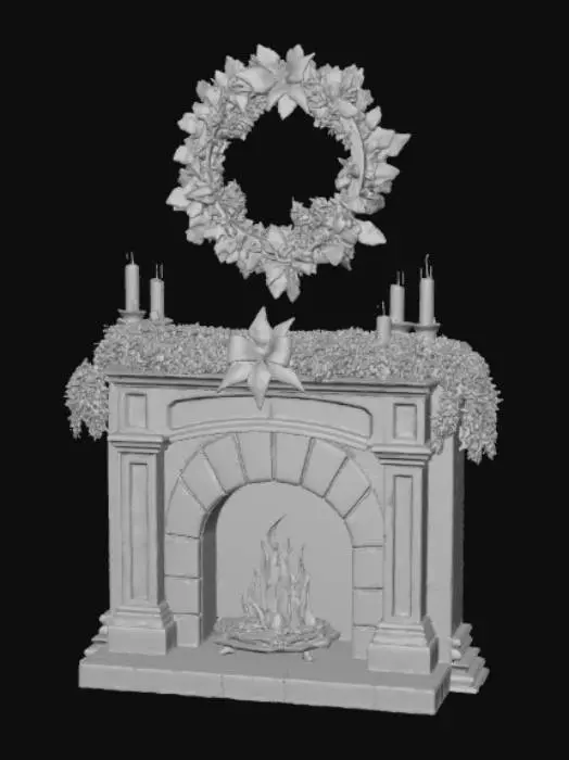 3D model for High detail, wall art, christmas themed
