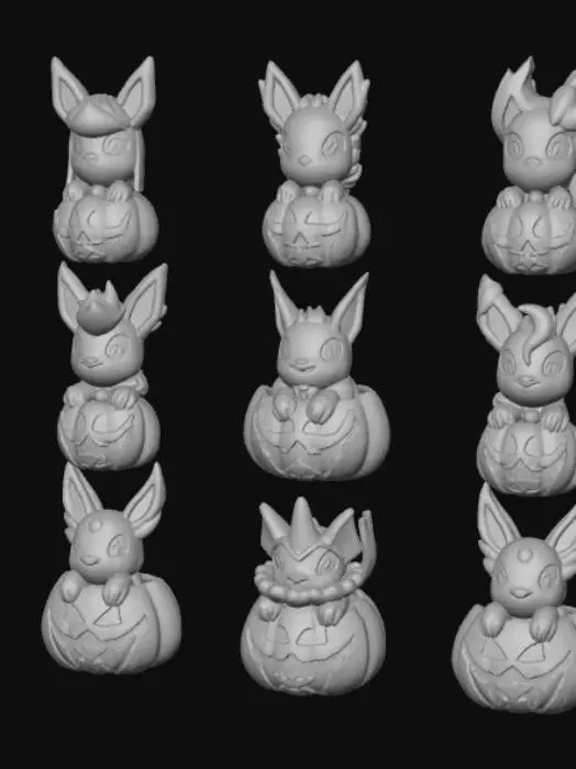3D model for Halloween Eeveelution Pumpkins