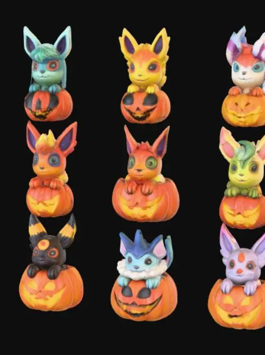 3D model for Halloween Eeveelution Pumpkins