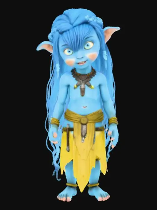 3D model for High detail,  na'vi,  kid.