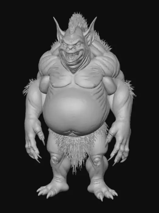 3D model for High detail, short, fat, monster