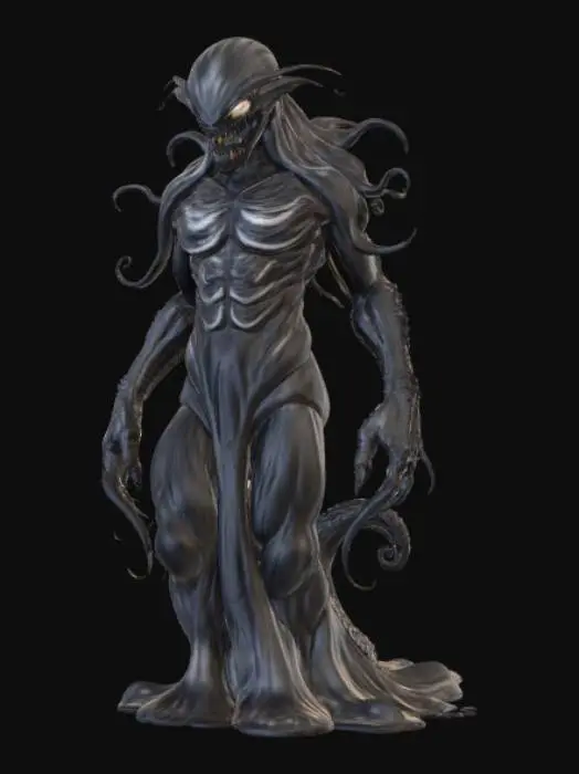 3D model for High detail, black fluid creature, #Halloween2025#