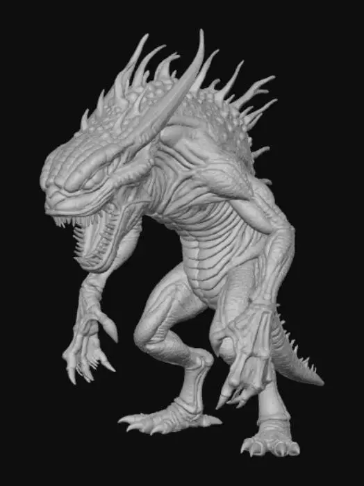 3D model for monster with exaggerated jaw with sharp teeth, #Halloween2025#