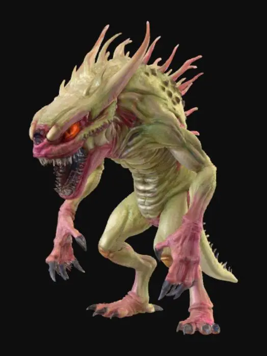 3D model for monster with exaggerated jaw with sharp teeth, #Halloween2025#