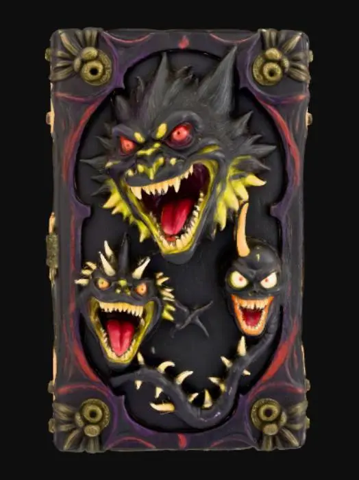 3D model for Monster Book, with embossed monster features, #Halloween2025#