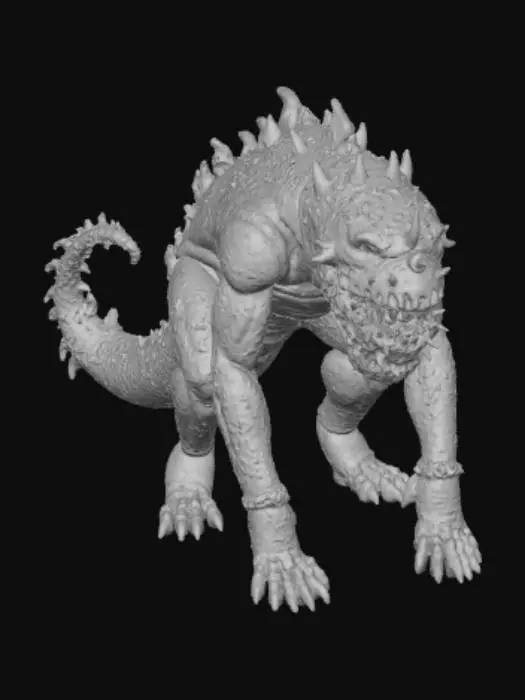 3D model for Bioluminescent chemical monster, surrounded by bioluminescent hazardous barrels.