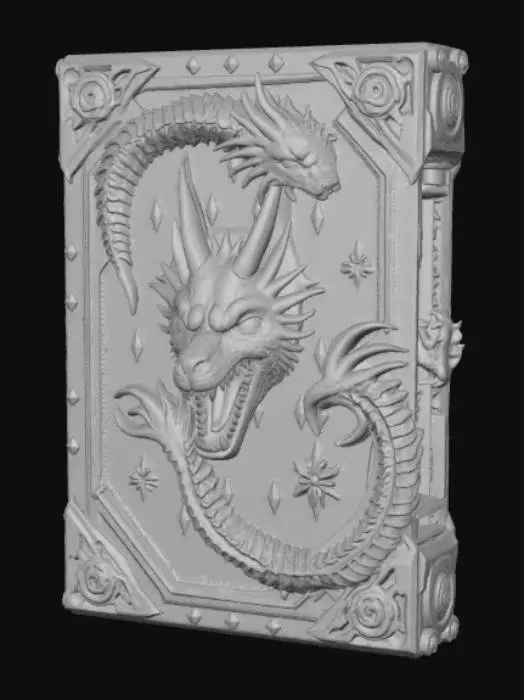 3D model for Monster Book, with embossed monster features