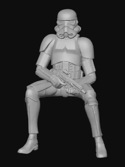 3D model for Storm Trooper sitting on a toilet