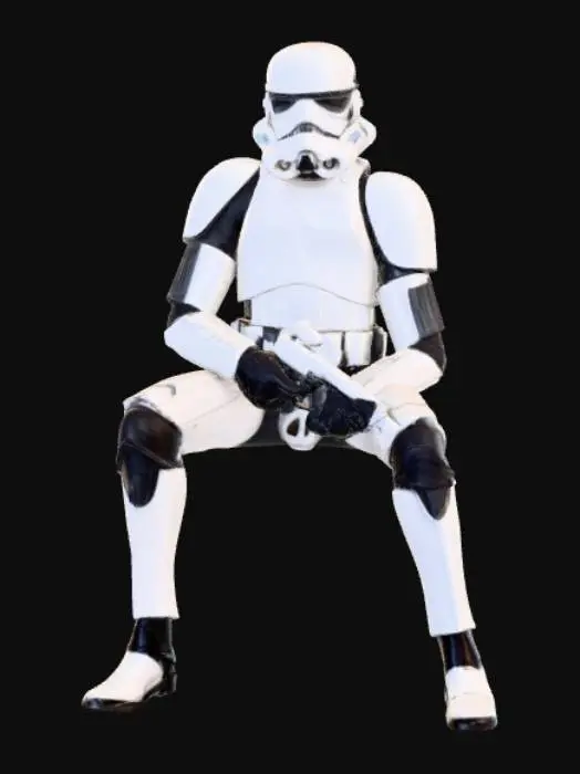 3D model for Storm Trooper sitting on a toilet