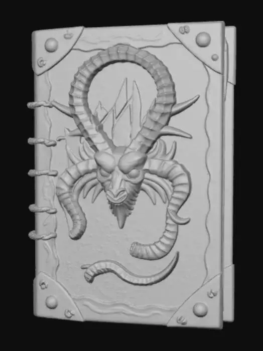 3D model for Monster Book, with embossed monster features