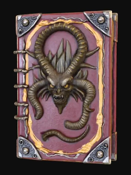 3D model for Monster Book, with embossed monster features