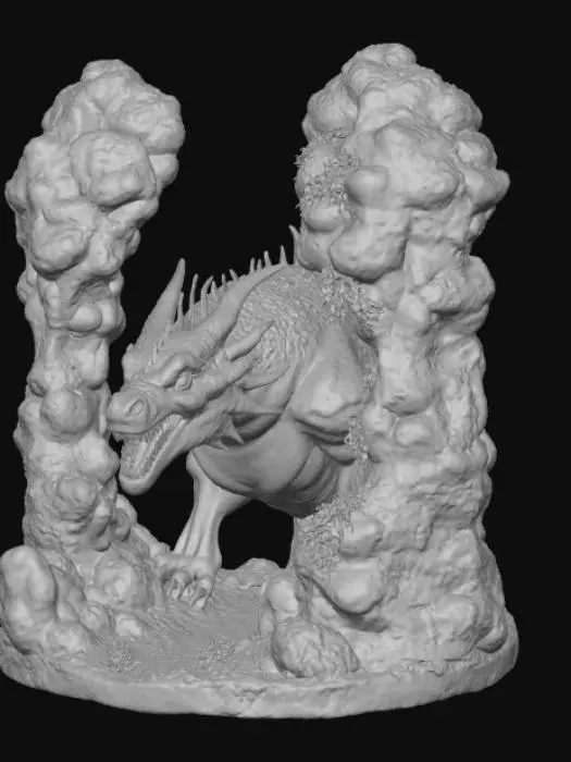 3D model for High detail, Monster Cave Entrance, with Monster features.