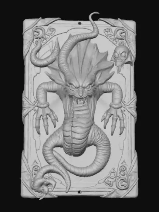 3D model for Monster Book, with embossed monster features
