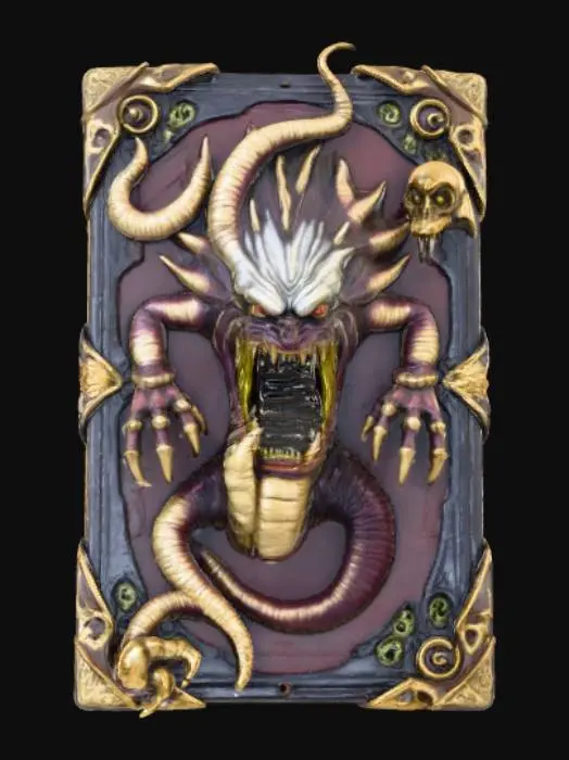3D model for Monster Book, with embossed monster features