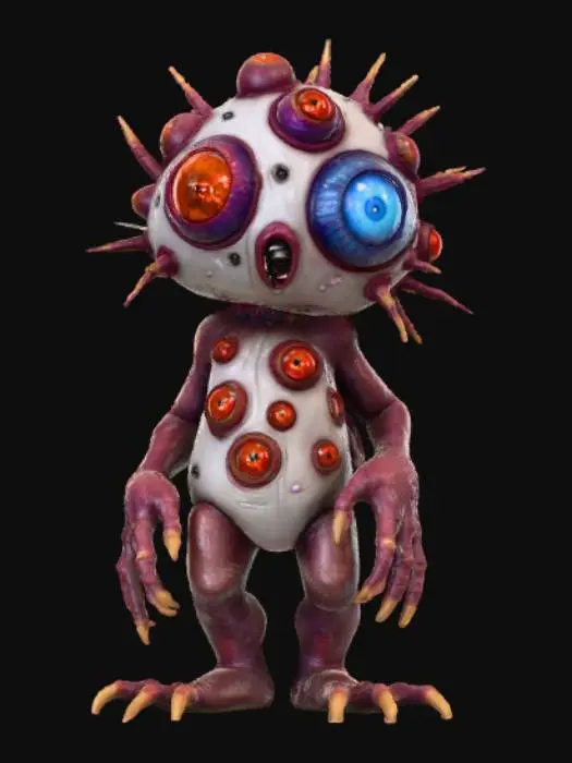 3D model for Extravagant eyeball monster with multiple eyes covering its body, #Halloween2025#
