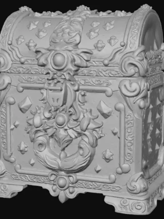 3D model for Legendary treasure chest with extravagant detail