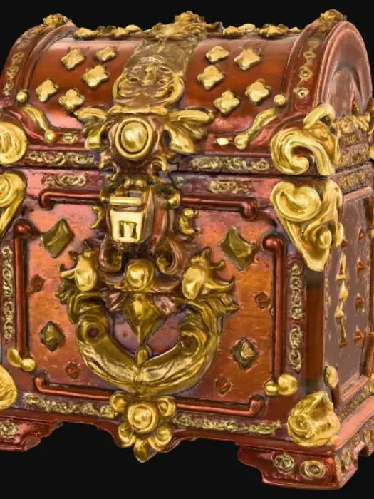 3D model for Legendary treasure chest with extravagant detail