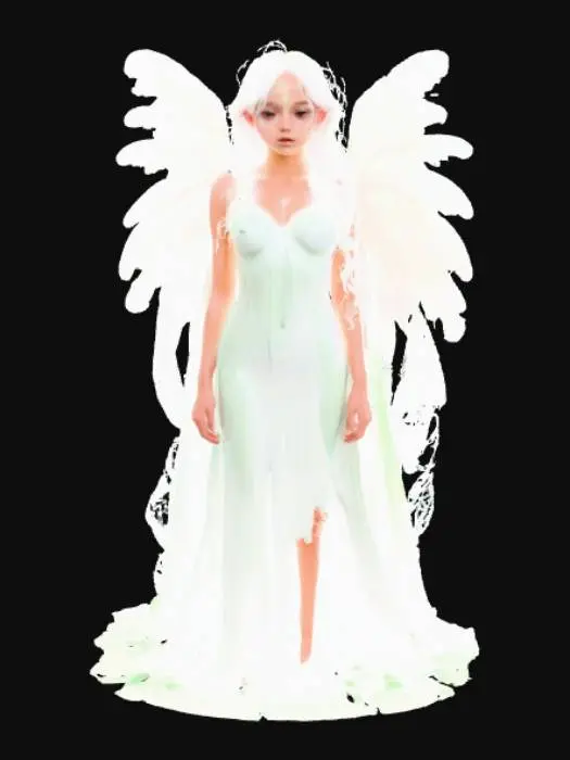 3D model for Angelic Slime Girl, Fantasy Creature