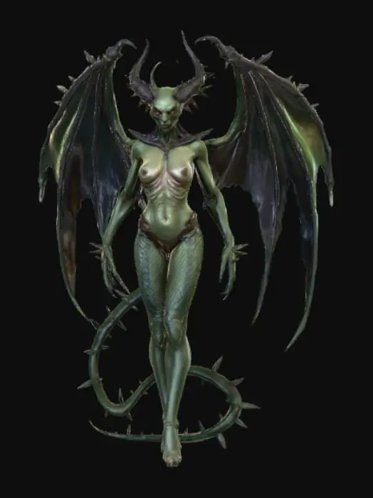 3D model for Netherwoman, fantasy monster