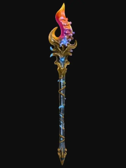 3D model for Mythical, high detail, magical extravagant weapon.