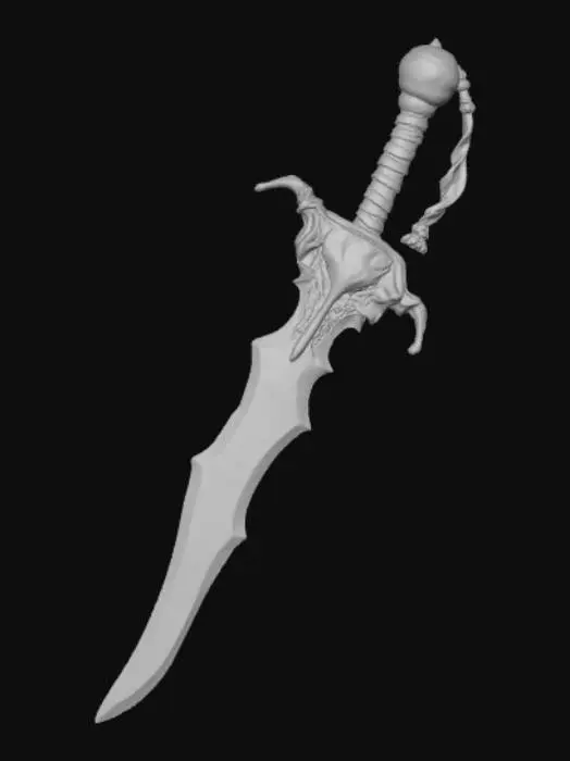 3D model for Fantasy Weapon with extravagant fantasy design.