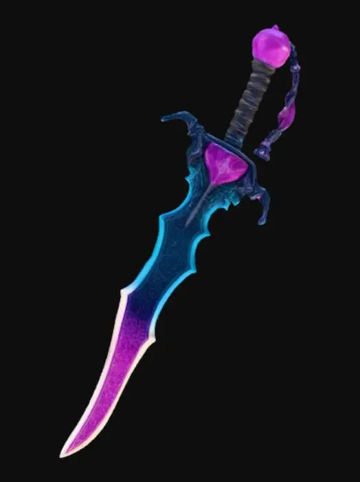 3D model for Fantasy Weapon with extravagant fantasy design.