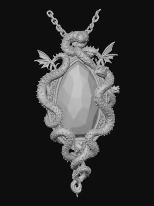 3D model for Fantasy pendant, with extravagant fantasy design