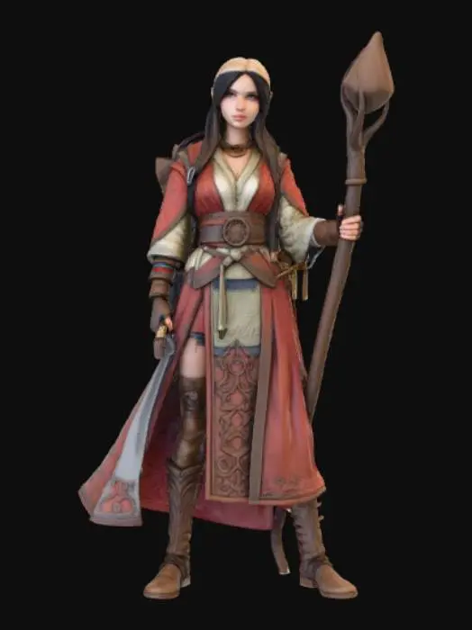 3D model for Fantasy Female extravagent adventurer