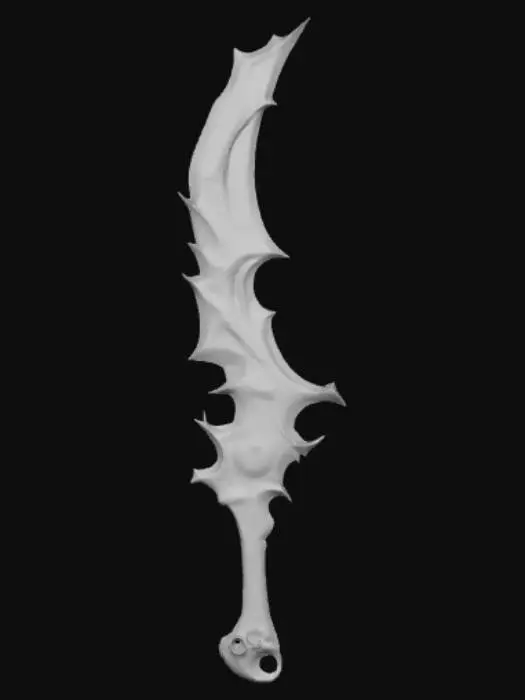 3D model for Anime style, extravagant, weapon, with abstract design