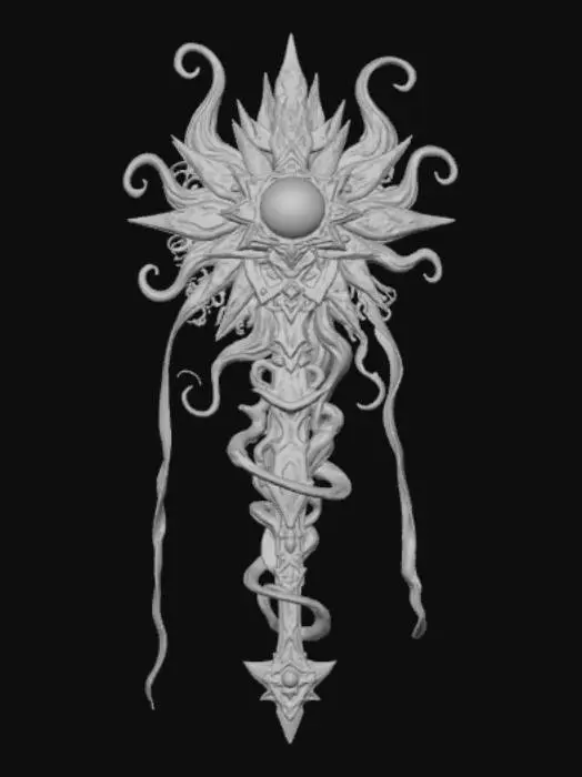 3D model for High detail, extravagant, Anime Style Magical Artifact.