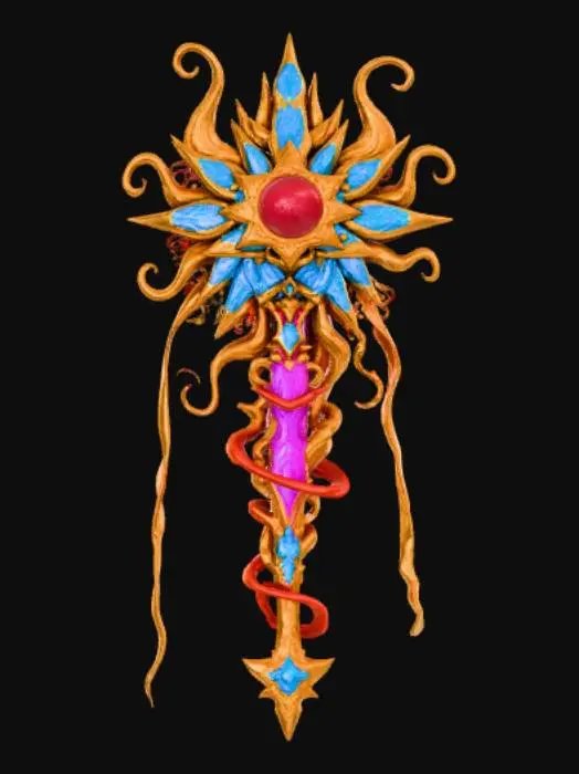 3D model for High detail, extravagant, Anime Style Magical Artifact.