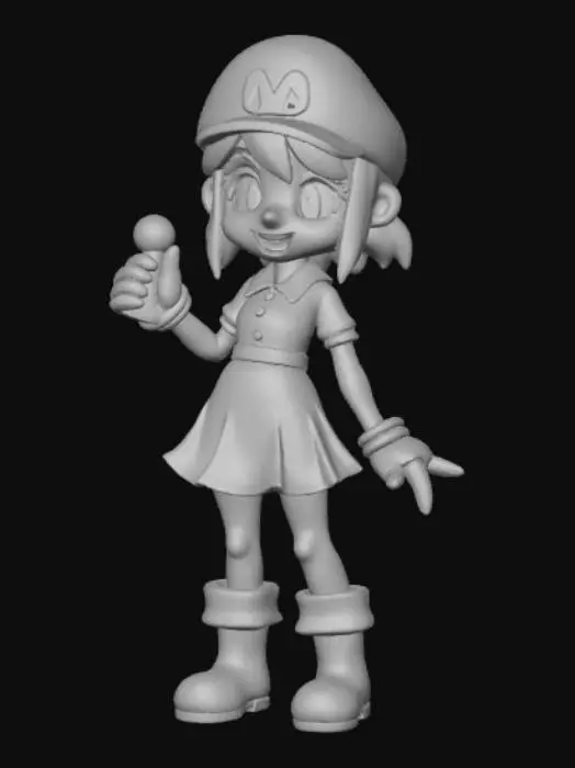 3D model for 8-bit style female Video game Character