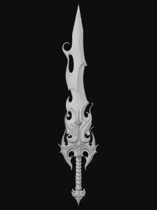 3D model for Anime style, extravagant, weapon, with abstract design