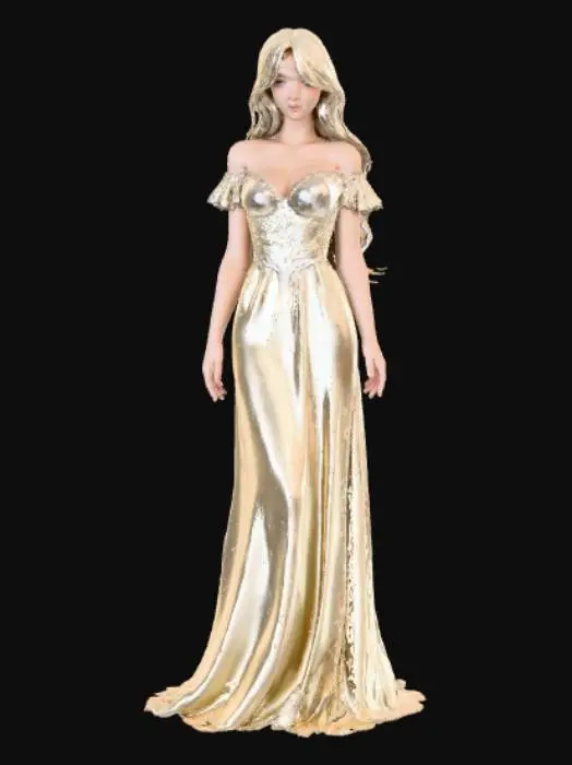 3D model for Anime style female figurine, night gown