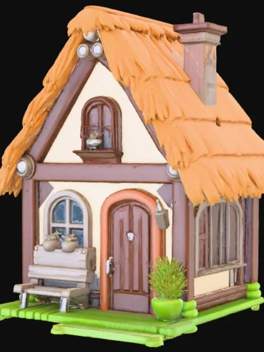 3D model for Anime style commoner building