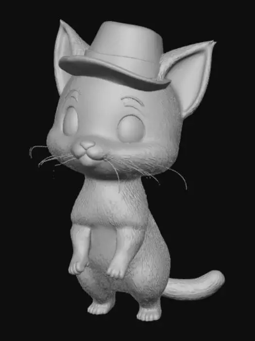 3D model for Anime style, cat pokèmon, on fields landscape base.