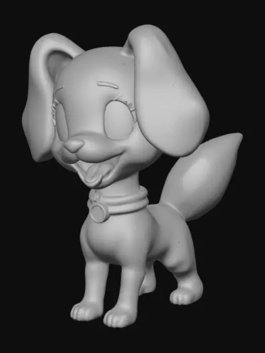 3D model for Anime style, dog pokèmon, on fields landscape base.