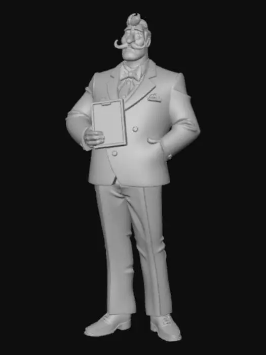 3D model for Anime Style pompus salesman