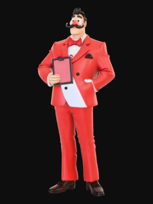 3D model for Anime Style pompus salesman