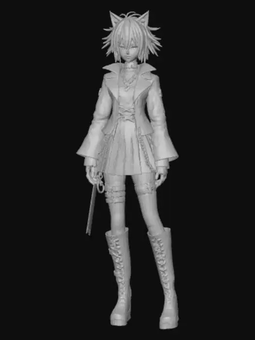 3D model for Anime style psycho bad girl