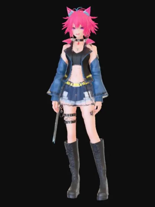 3D model for Anime style psycho bad girl